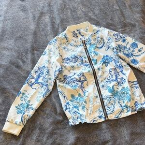 Floral Blue and White Women's Jacket